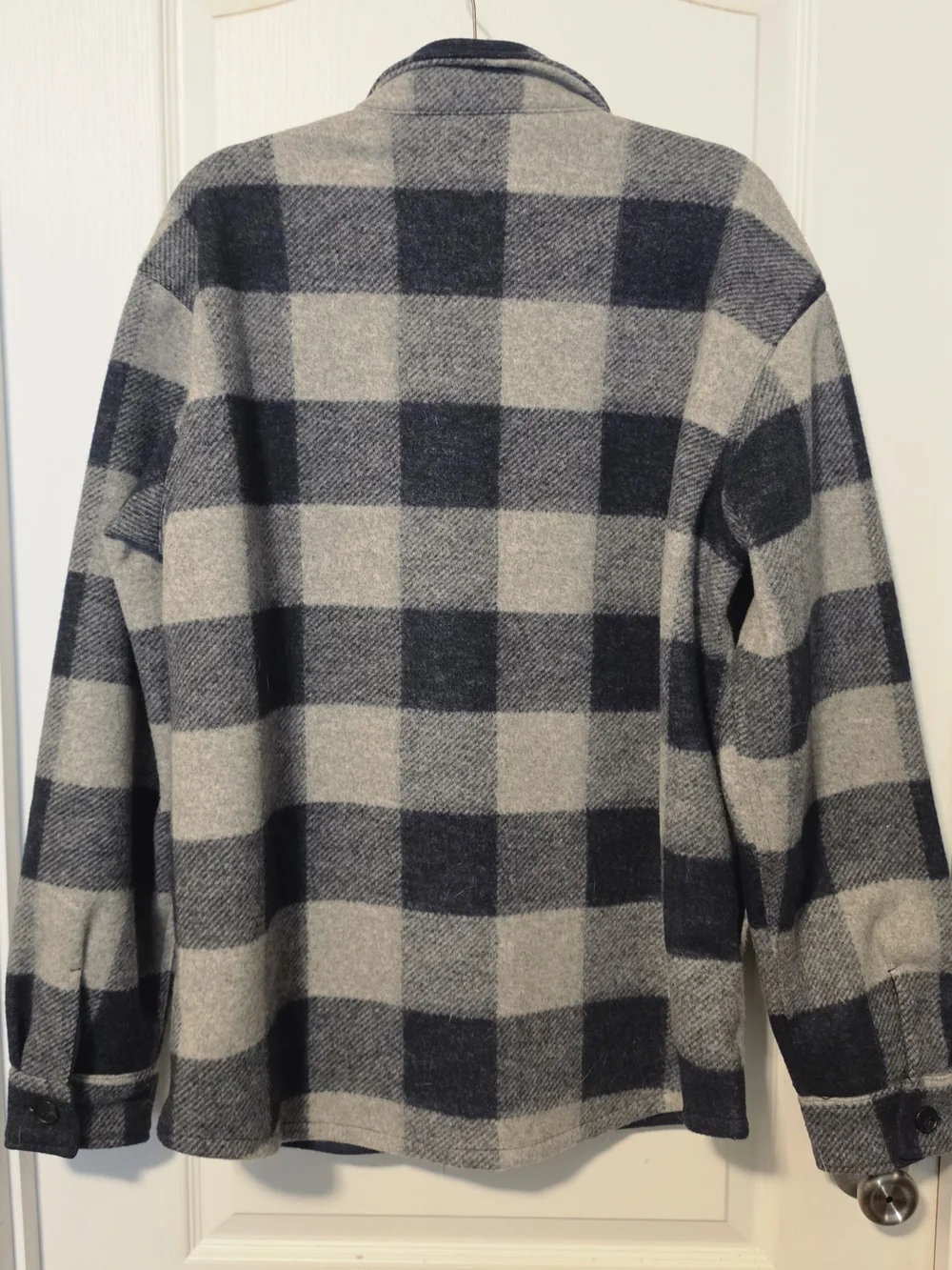 Banana Republic Men's Grey & Black Plaid Button-Up Jacket